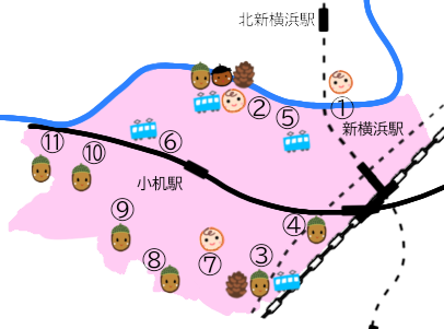 新横浜小机エリアマップ